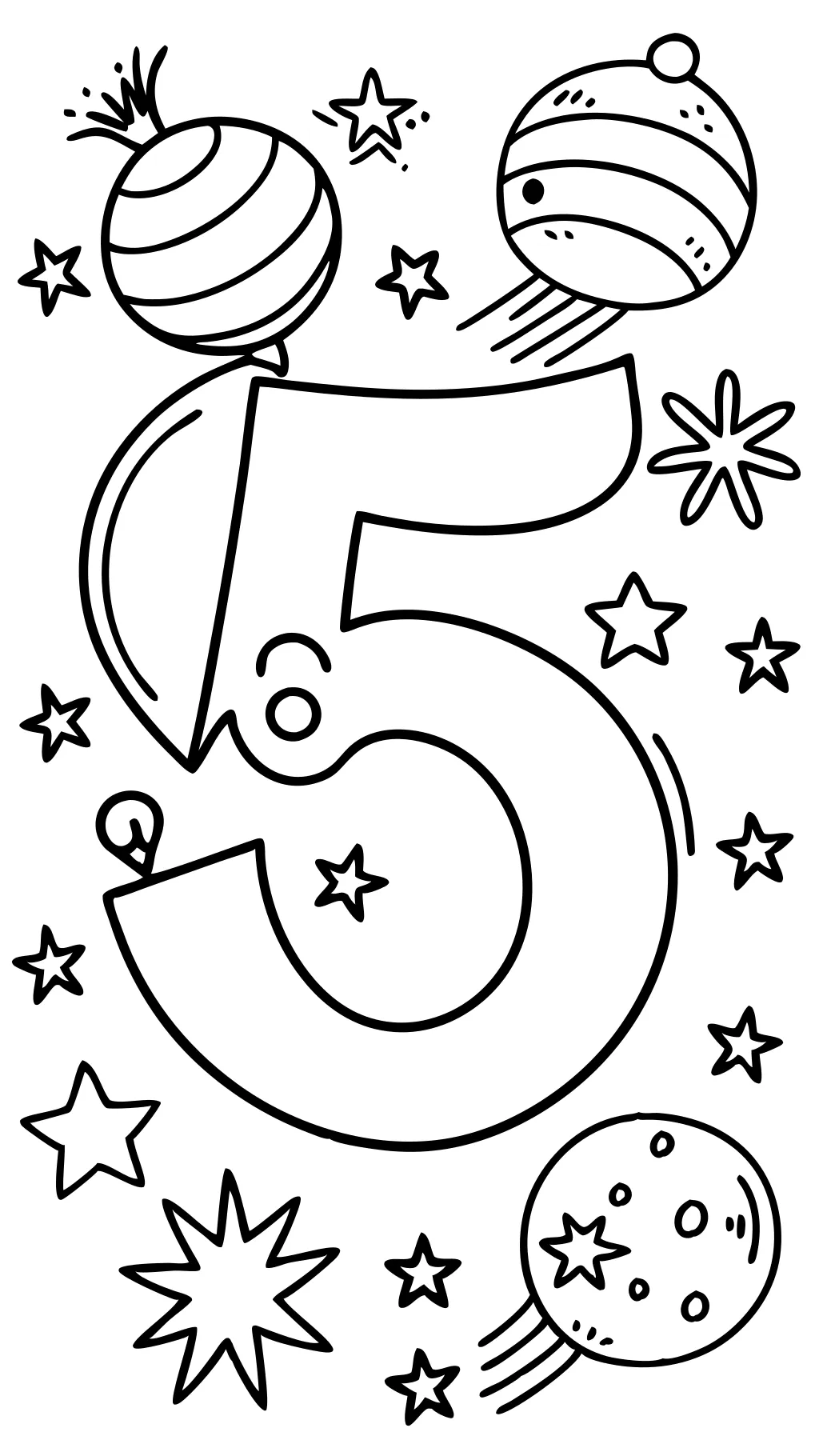 number five coloring page